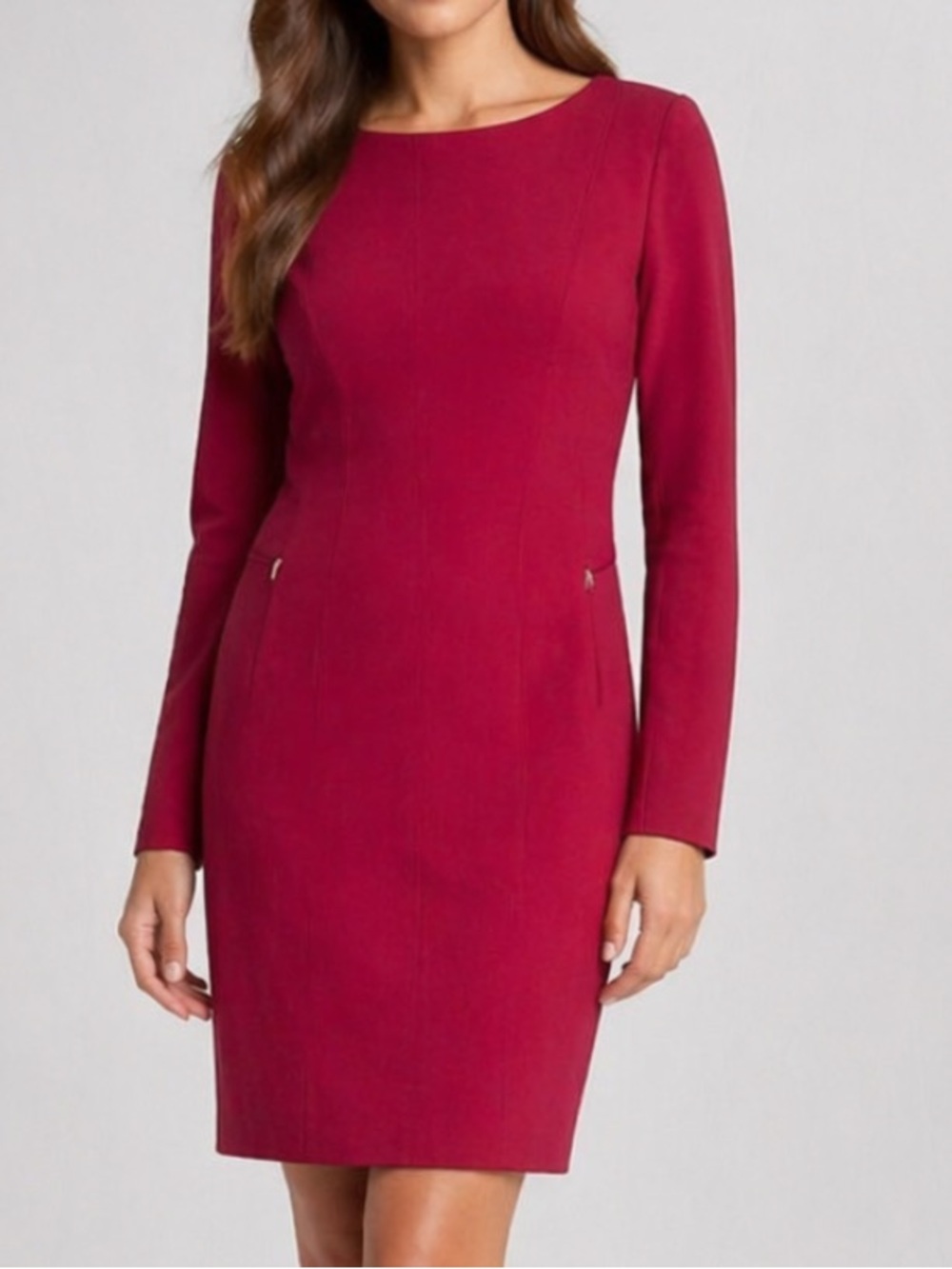 MM LaFleur Stella Shift Dress in Crimson Red